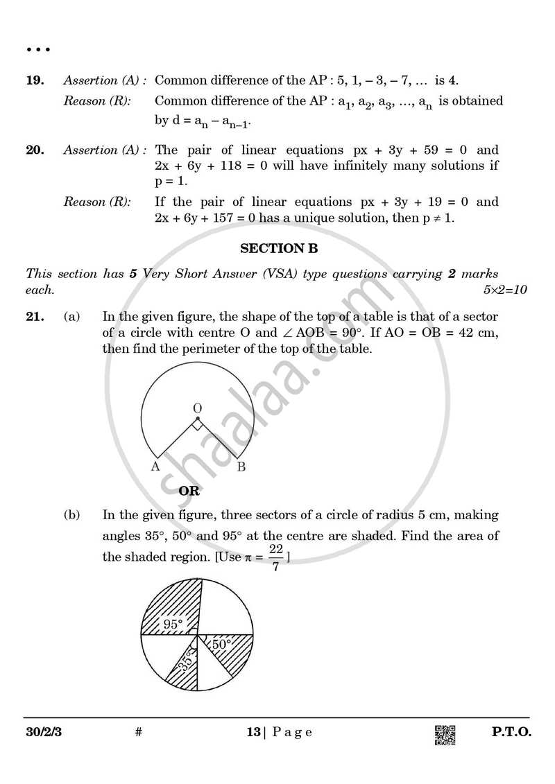 Mathematics 2024-2025 Class 10 - CBSE (Central Board of Secondary Education) question paper with PDF download