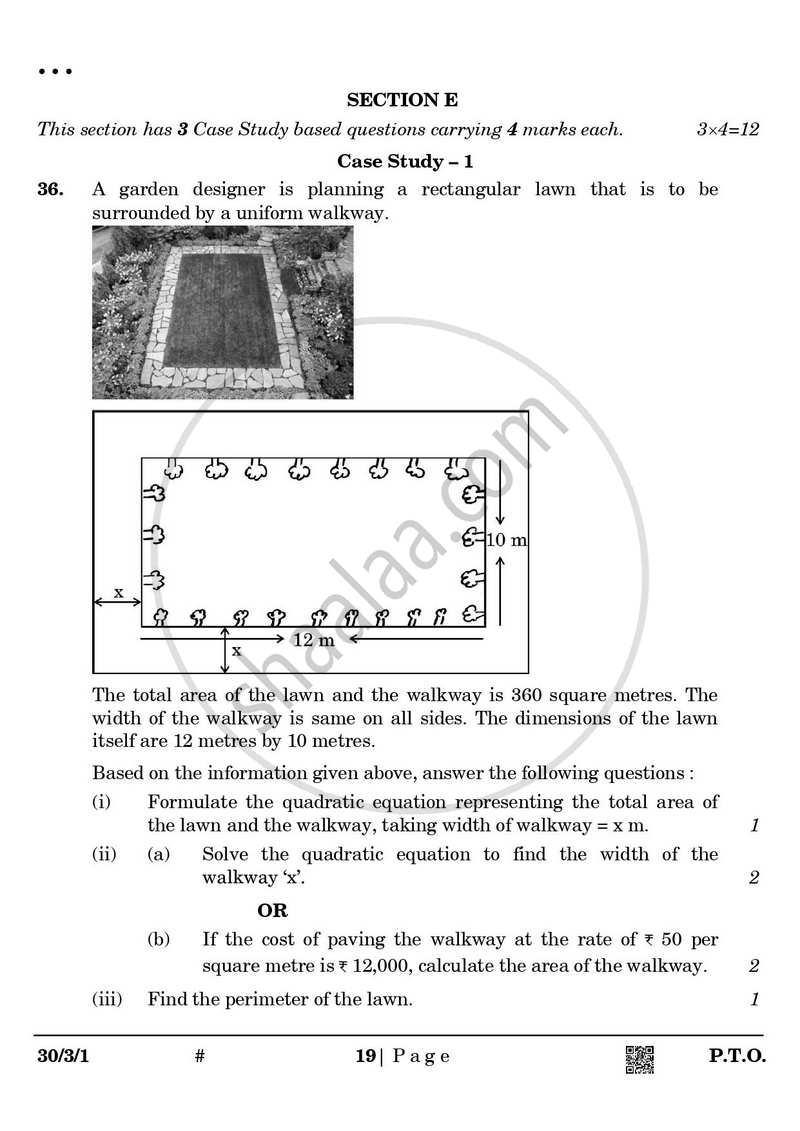 Mathematics 2024-2025 Class 10 - CBSE (Central Board of Secondary Education) question paper with PDF download