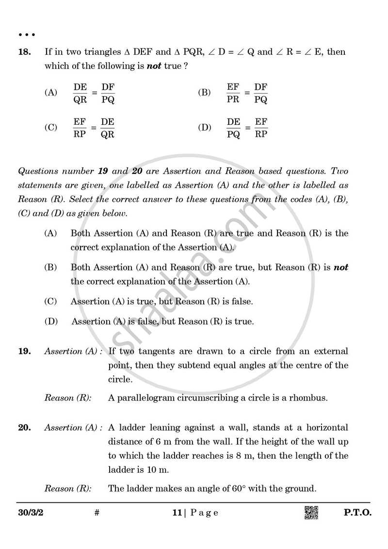 Mathematics 2024-2025 Class 10 - CBSE (Central Board of Secondary Education) question paper with PDF download