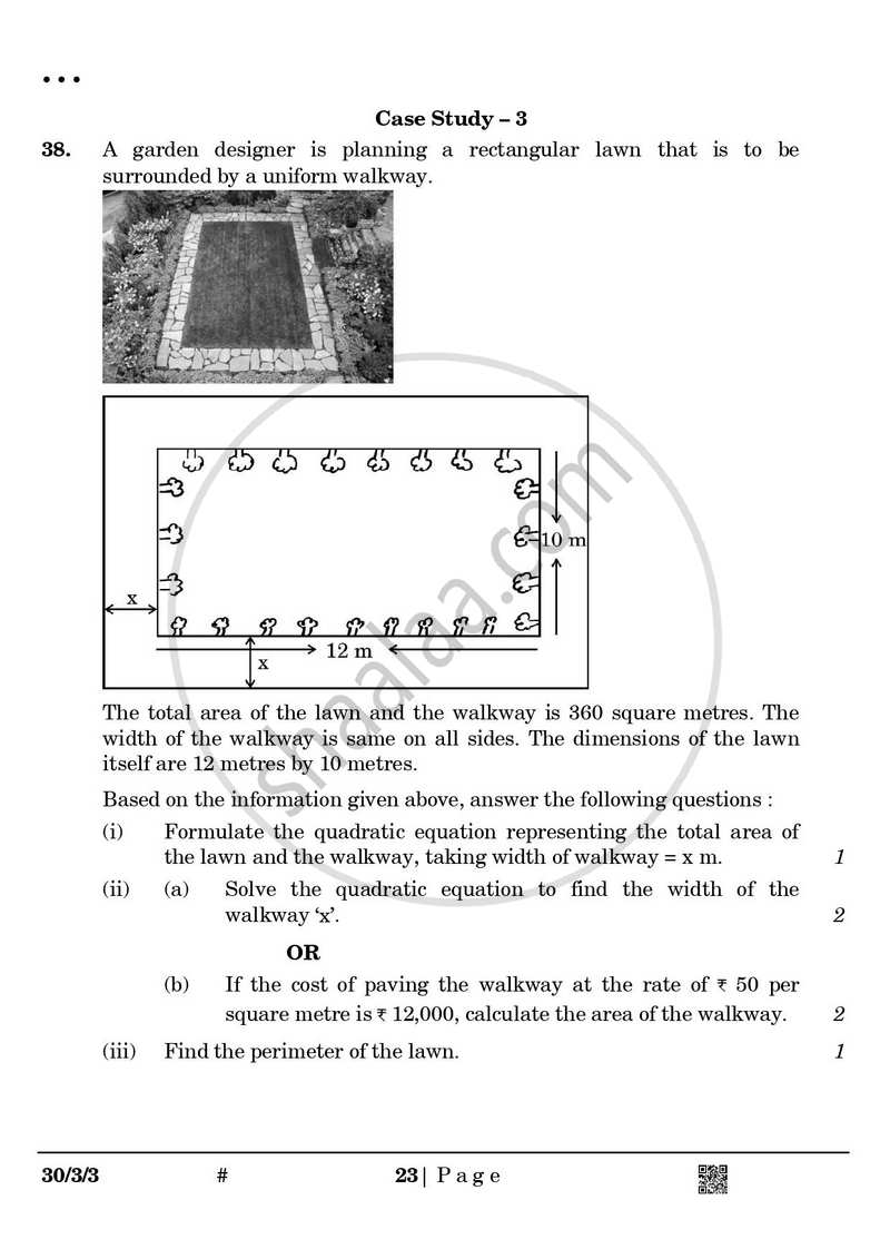 Mathematics 2024-2025 Class 10 - CBSE (Central Board of Secondary Education) question paper with PDF download