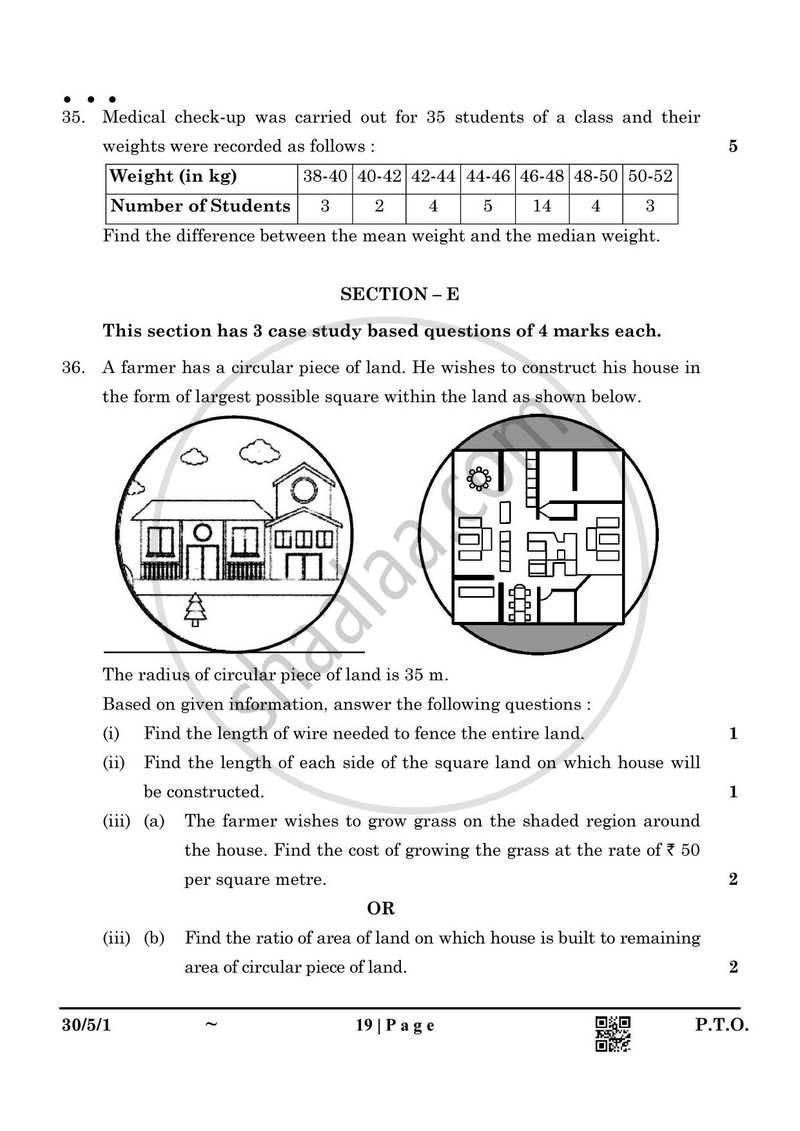 Mathematics 2024-2025 Class 10 - CBSE (Central Board of Secondary Education) question paper with PDF download