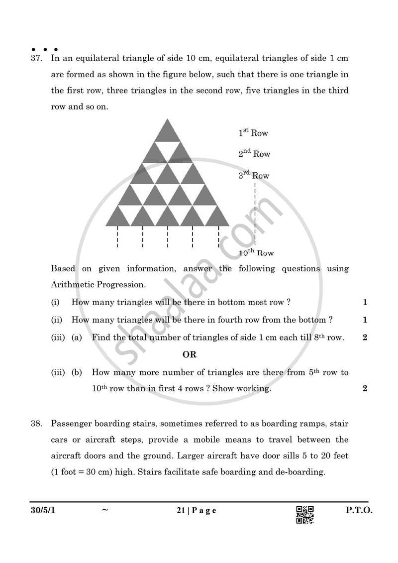 Mathematics 2024-2025 Class 10 - CBSE (Central Board of Secondary Education) question paper with PDF download
