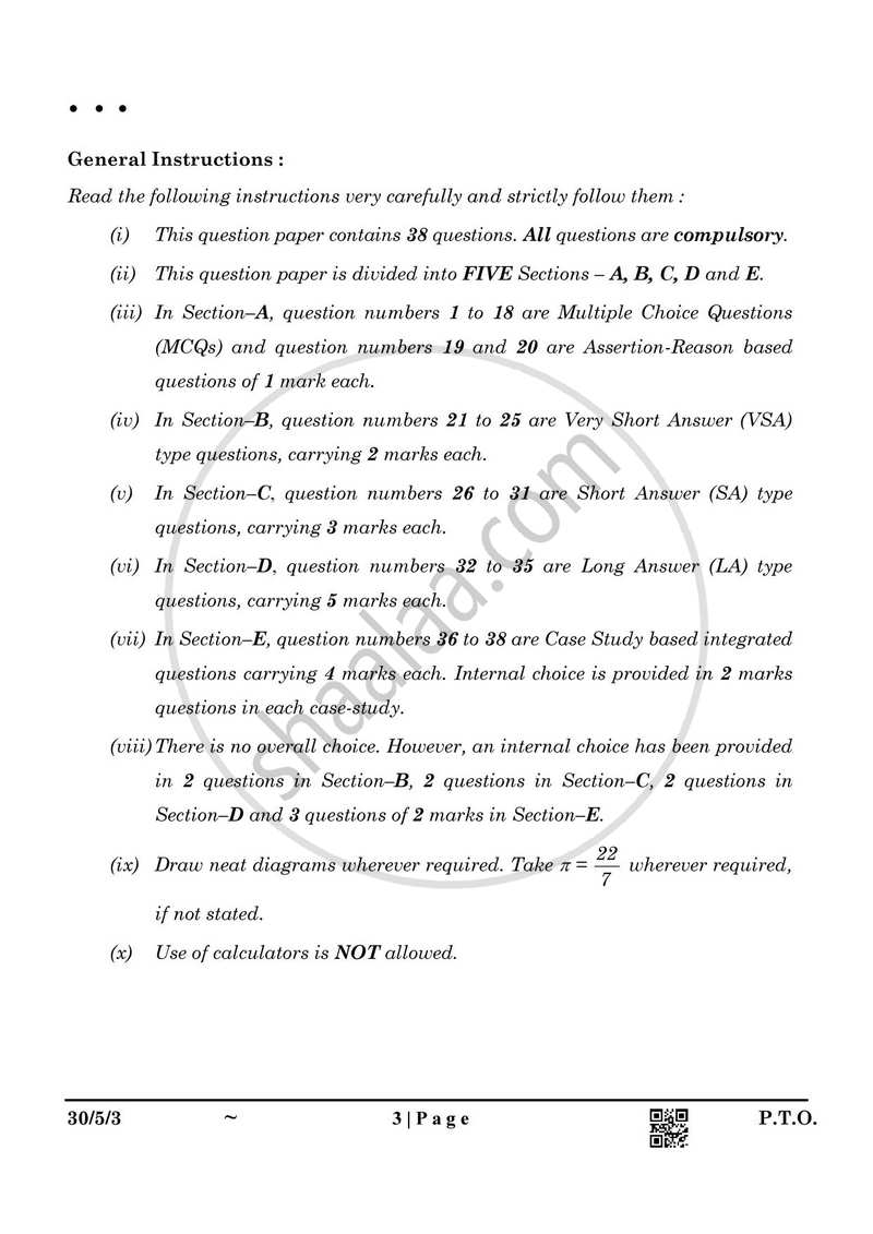 Mathematics 2024-2025 Class 10 - CBSE (Central Board of Secondary Education) question paper with PDF download