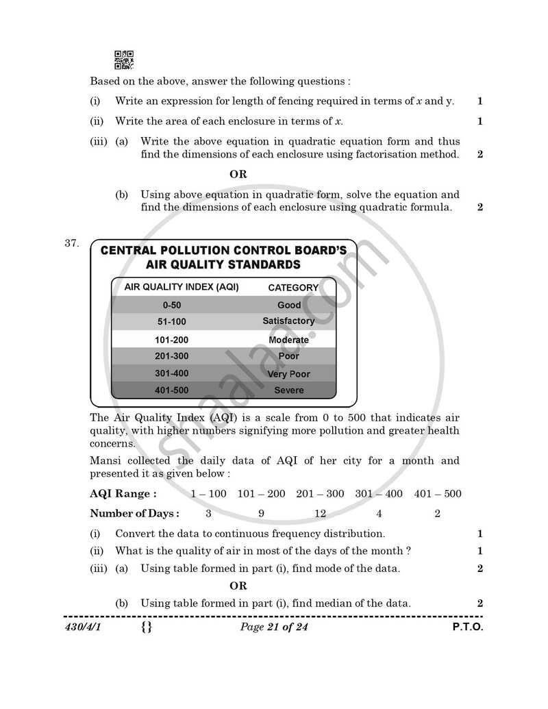 Mathematics 2025-2026 Class 10 - CBSE (Central Board of Secondary Education) question paper with PDF download