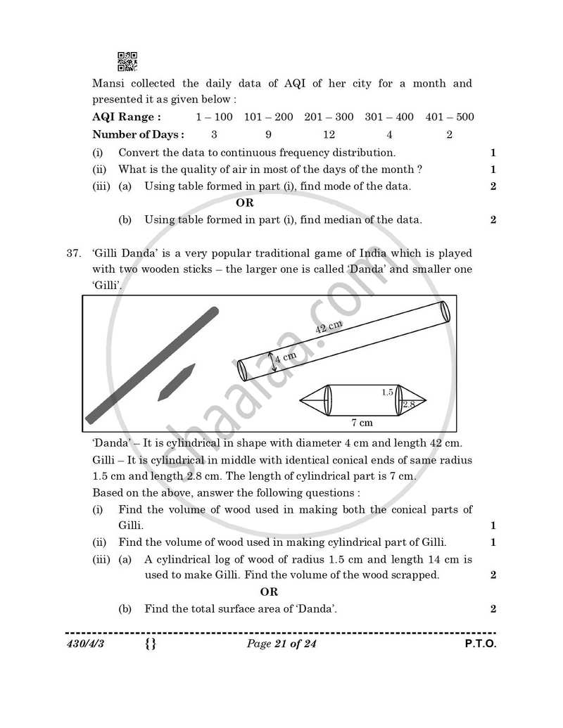 Mathematics 2025-2026 Class 10 - CBSE (Central Board of Secondary Education) question paper with PDF download