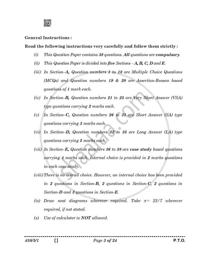 Mathematics 2025-2026 Class 10 - CBSE (Central Board of Secondary Education) question paper with PDF download