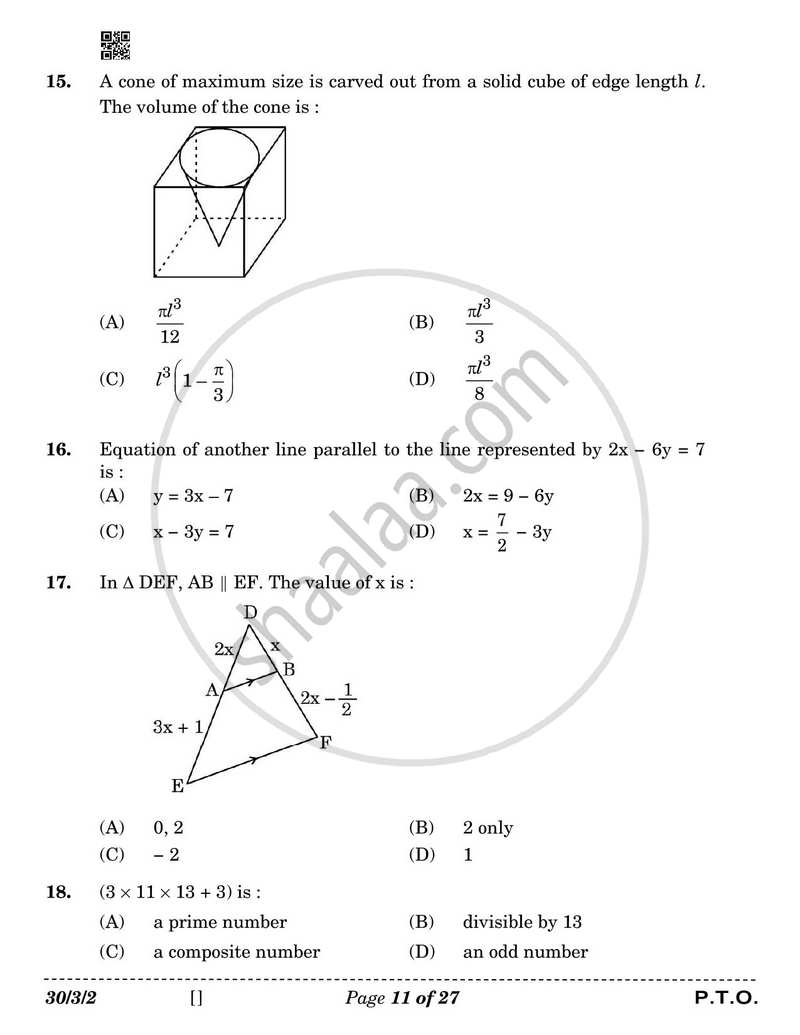 Mathematics 2025-2026 Class 10 - CBSE (Central Board of Secondary Education) question paper with PDF download