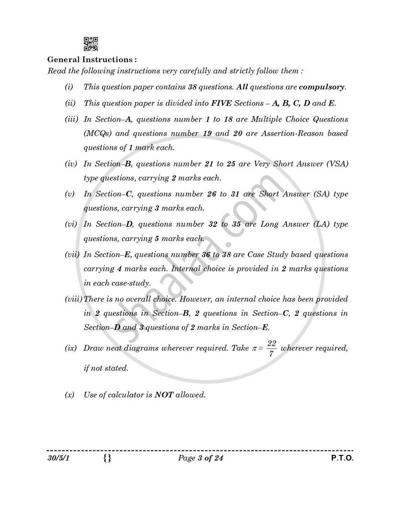 Mathematics 2025-2026 Class 10 - CBSE (Central Board of Secondary Education) question paper with PDF download