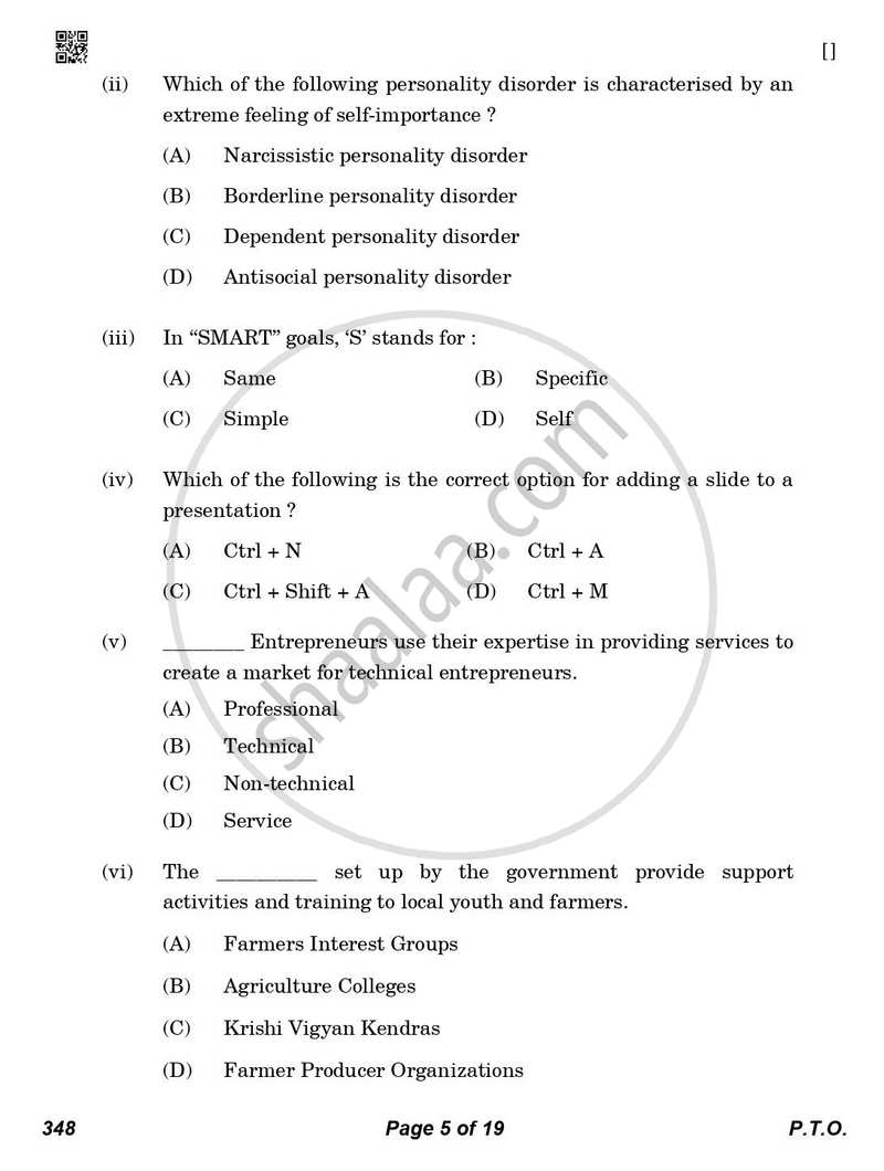 Office Procedure and Practices 2025-2026 Class 12 - CBSE (Central Board of Secondary Education) question paper with PDF download