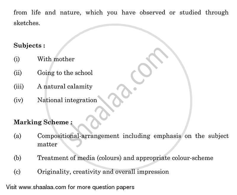 Painting 2013-2014 Class 10 - CBSE (Central Board of Secondary Education) question paper with PDF download