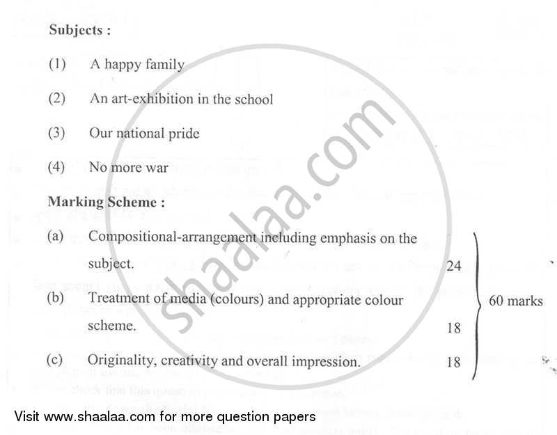 Painting 2013-2014 Class 10 - CBSE (Central Board of Secondary Education) question paper with PDF download