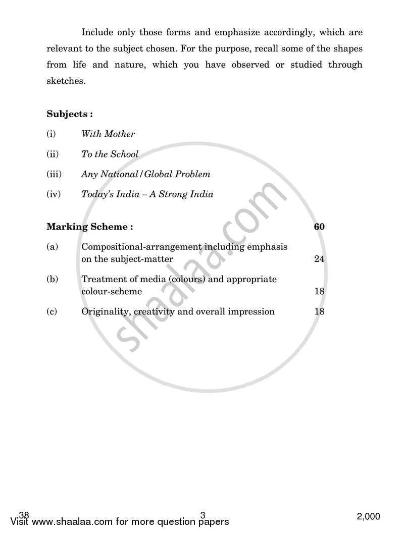 Painting 2016-2017 Class 10 - CBSE (Central Board of Secondary Education) question paper with PDF download