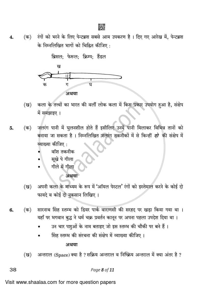 Painting 2022-2023 Class 10 - CBSE (Central Board of Secondary Education) question paper with PDF download