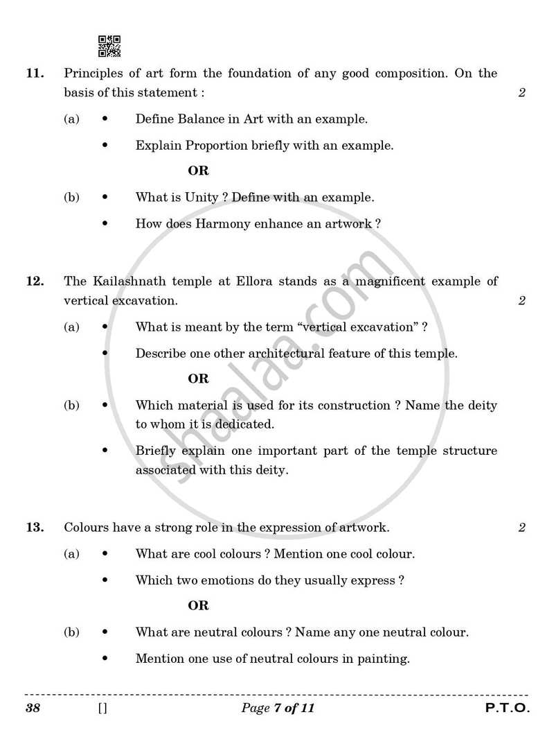 Painting 2025-2026 Class 10 - CBSE (Central Board of Secondary Education) question paper with PDF download