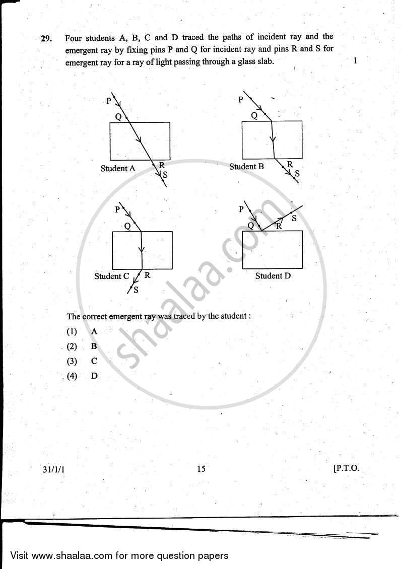 Science 2010-2011 Class 10 - CBSE (Central Board of Secondary Education) question paper with PDF download