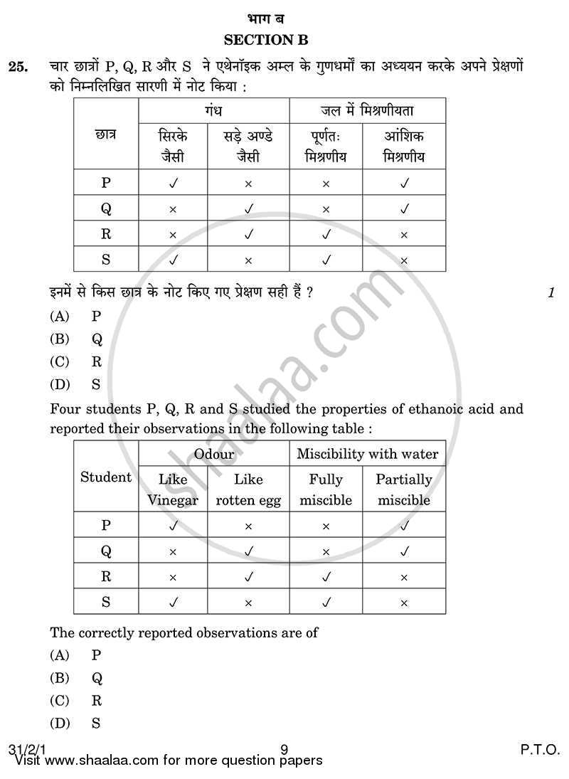 Science 2013-2014 Class 10 - CBSE (Central Board of Secondary Education) question paper with PDF download