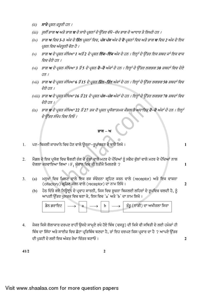Science 2017-2018 Class 10 - CBSE (Central Board of Secondary Education) question paper with PDF download