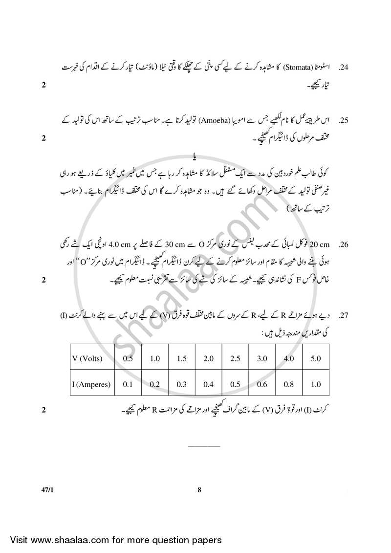 Science 2017-2018 Class 10 - CBSE (Central Board of Secondary Education) question paper with PDF download