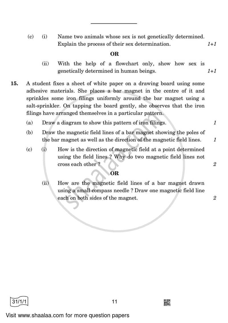 Science 2021-2022 Class 10 - CBSE (Central Board of Secondary Education) question paper with PDF download