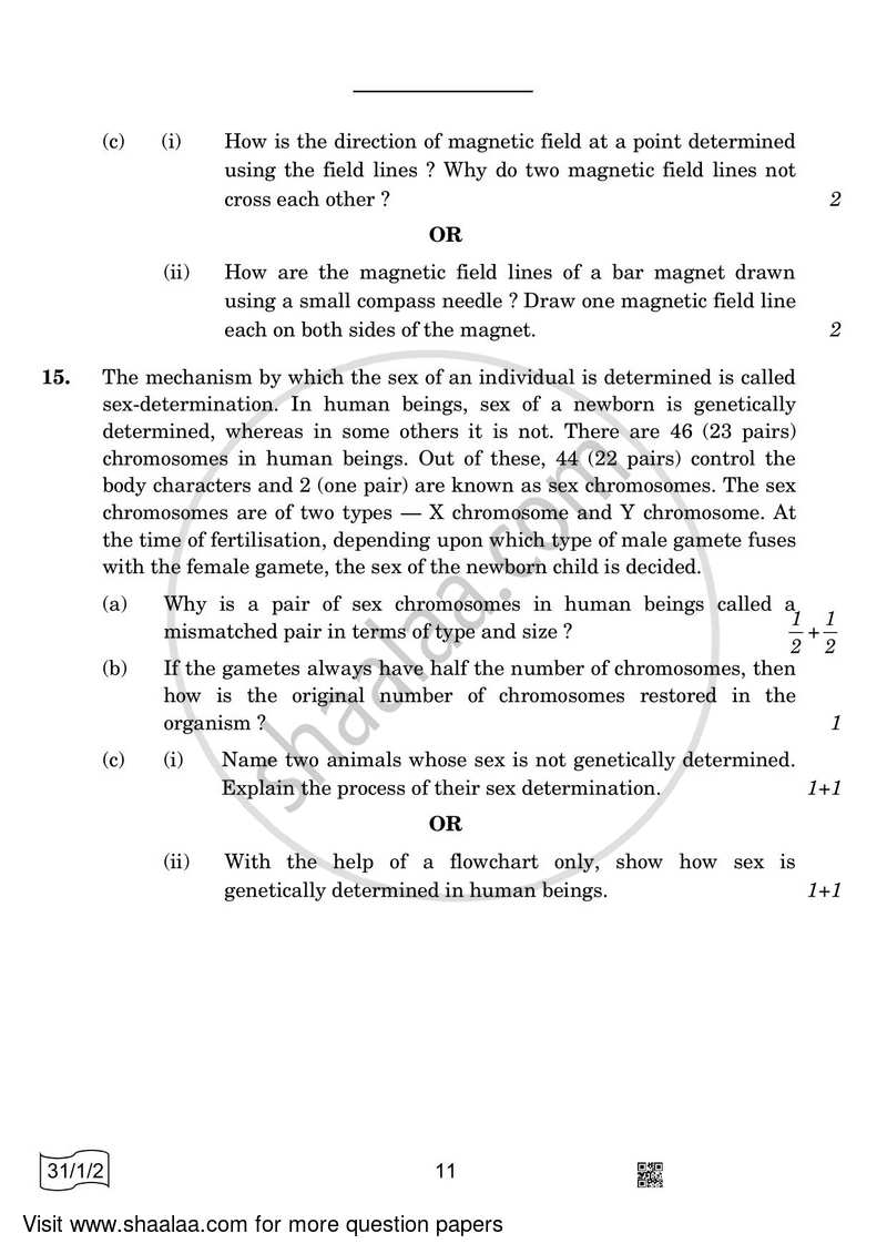 Science 2021-2022 Class 10 - CBSE (Central Board of Secondary Education) question paper with PDF download
