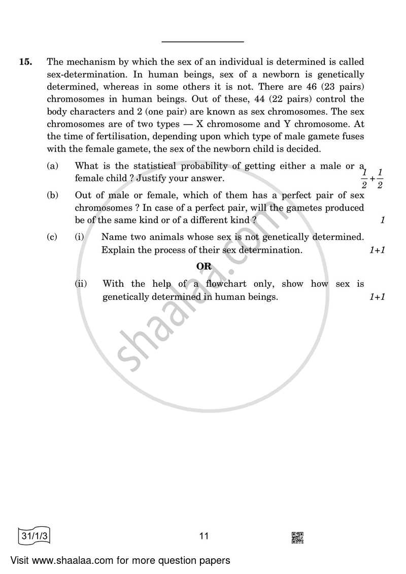 Science 2021-2022 Class 10 - CBSE (Central Board of Secondary Education) question paper with PDF download