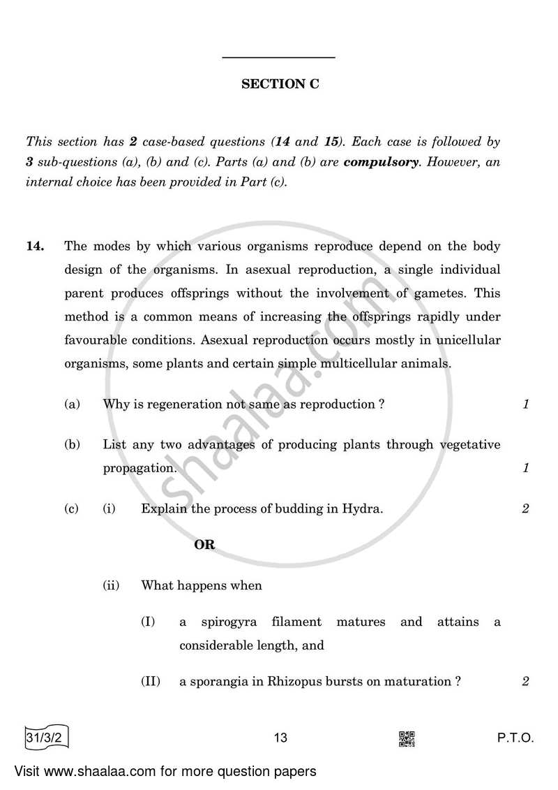 Science 2021-2022 Class 10 - CBSE (Central Board of Secondary Education) question paper with PDF download