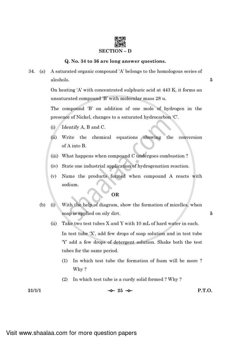 Science 2022-2023 Class 10 - CBSE (Central Board of Secondary Education) question paper with PDF download