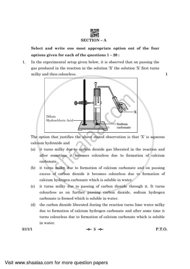 Science 2022-2023 Class 10 - CBSE (Central Board of Secondary Education) question paper with PDF download