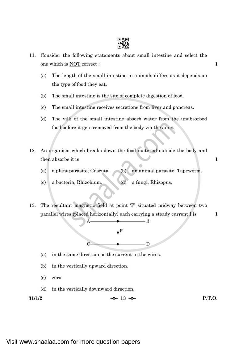 Science 2022-2023 Class 10 - CBSE (Central Board of Secondary Education) question paper with PDF download