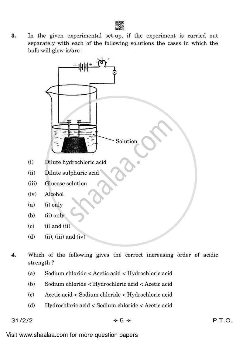 Science 2022-2023 Class 10 - CBSE (Central Board of Secondary Education) question paper with PDF download
