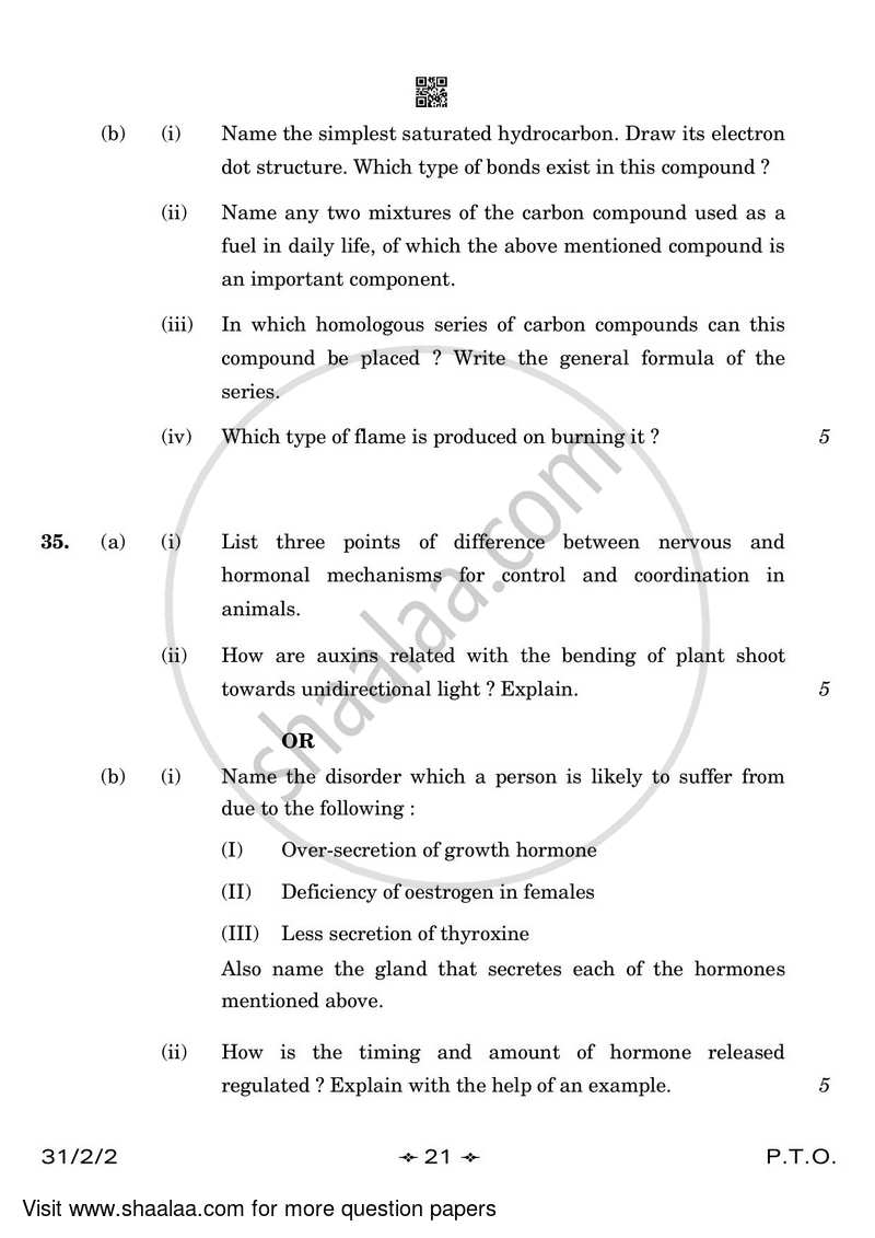 Science 2022-2023 Class 10 - CBSE (Central Board of Secondary Education) question paper with PDF download