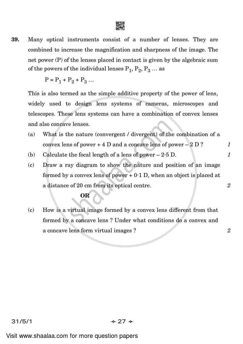 Science 2022-2023 Class 10 - CBSE (Central Board of Secondary Education) question paper with PDF download