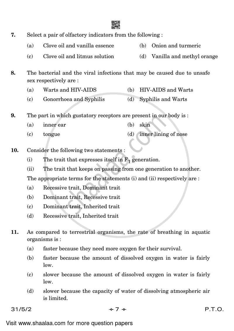 Science 2022-2023 Class 10 - CBSE (Central Board of Secondary Education) question paper with PDF download