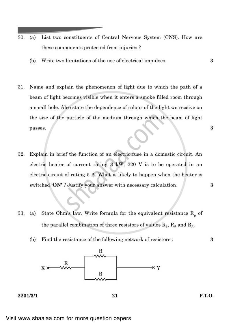 Science 2023-2024 Class 10 - CBSE (Central Board of Secondary Education) question paper with PDF download