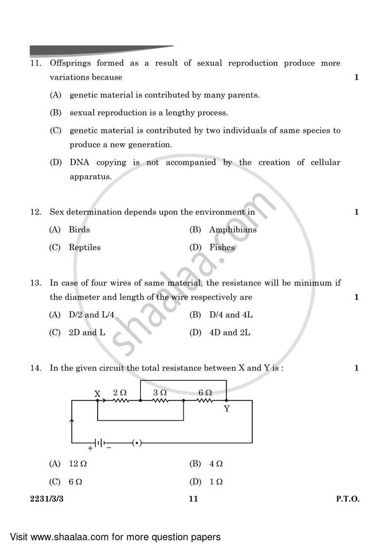 Science 2023-2024 Class 10 - CBSE (Central Board of Secondary Education) question paper with PDF download