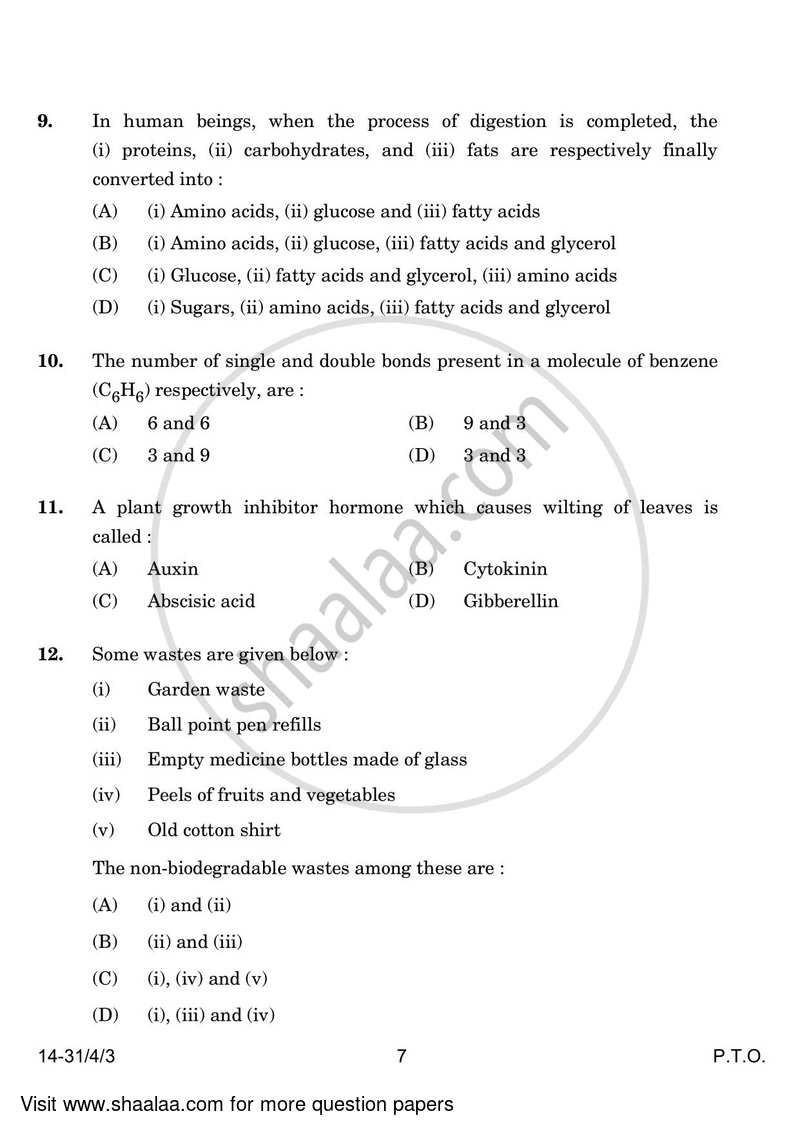 Science 2023-2024 Class 10 - CBSE (Central Board of Secondary Education) question paper with PDF download