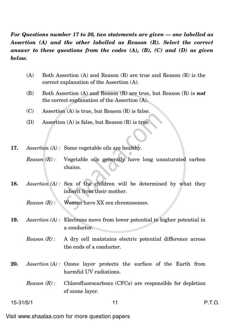 Science 2023-2024 Class 10 - CBSE (Central Board of Secondary Education) question paper with PDF download