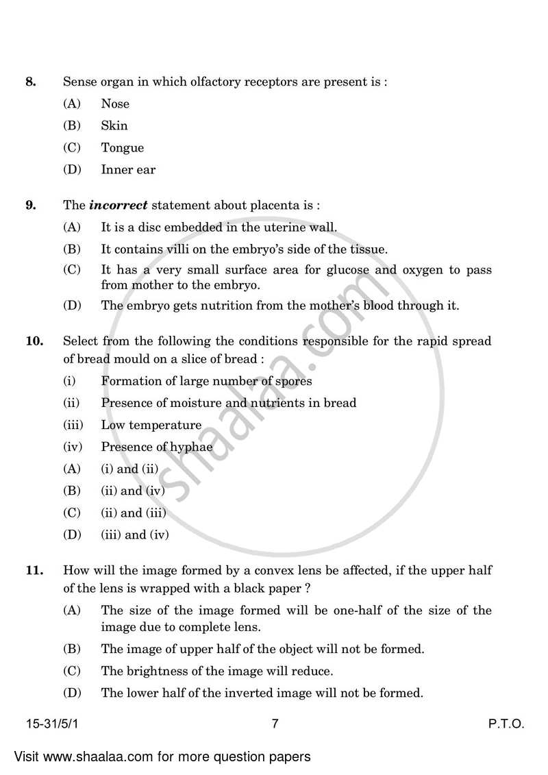 Science 2023-2024 Class 10 - CBSE (Central Board of Secondary Education) question paper with PDF download