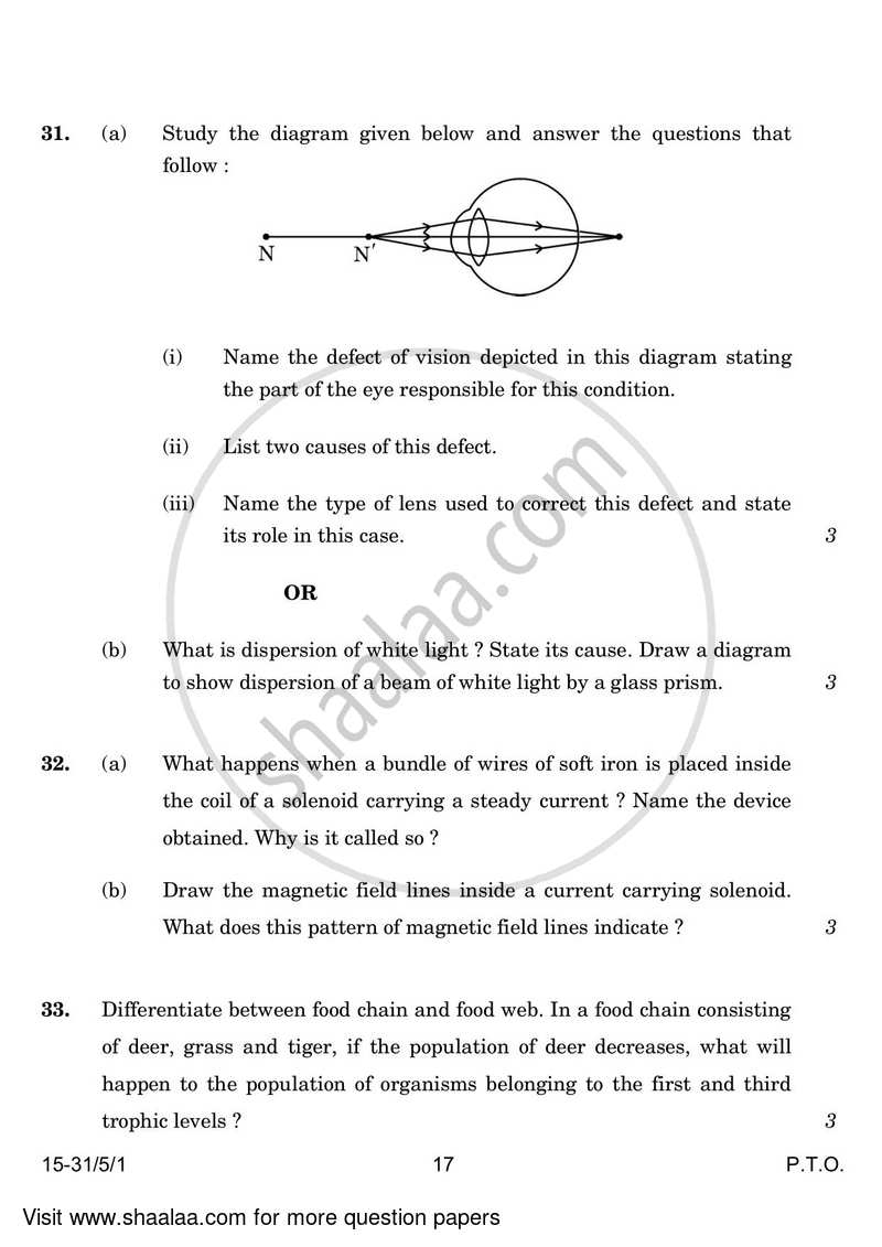 Science 2023-2024 Class 10 - CBSE (Central Board of Secondary Education) question paper with PDF download