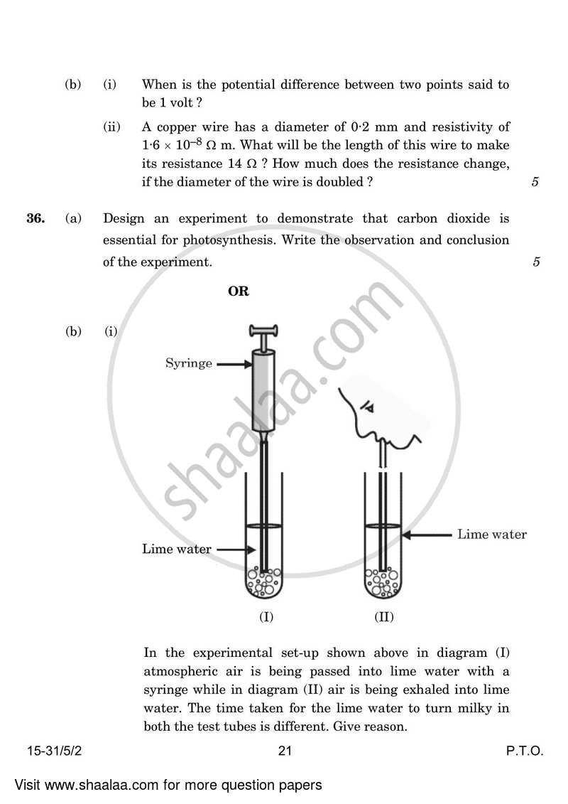 Science 2023-2024 Class 10 - CBSE (Central Board of Secondary Education) question paper with PDF download
