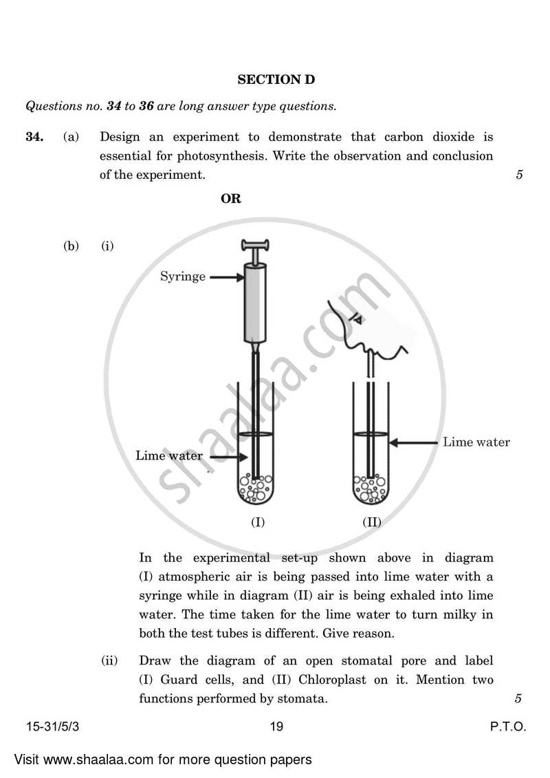 Science 2023-2024 Class 10 - CBSE (Central Board of Secondary Education) question paper with PDF download