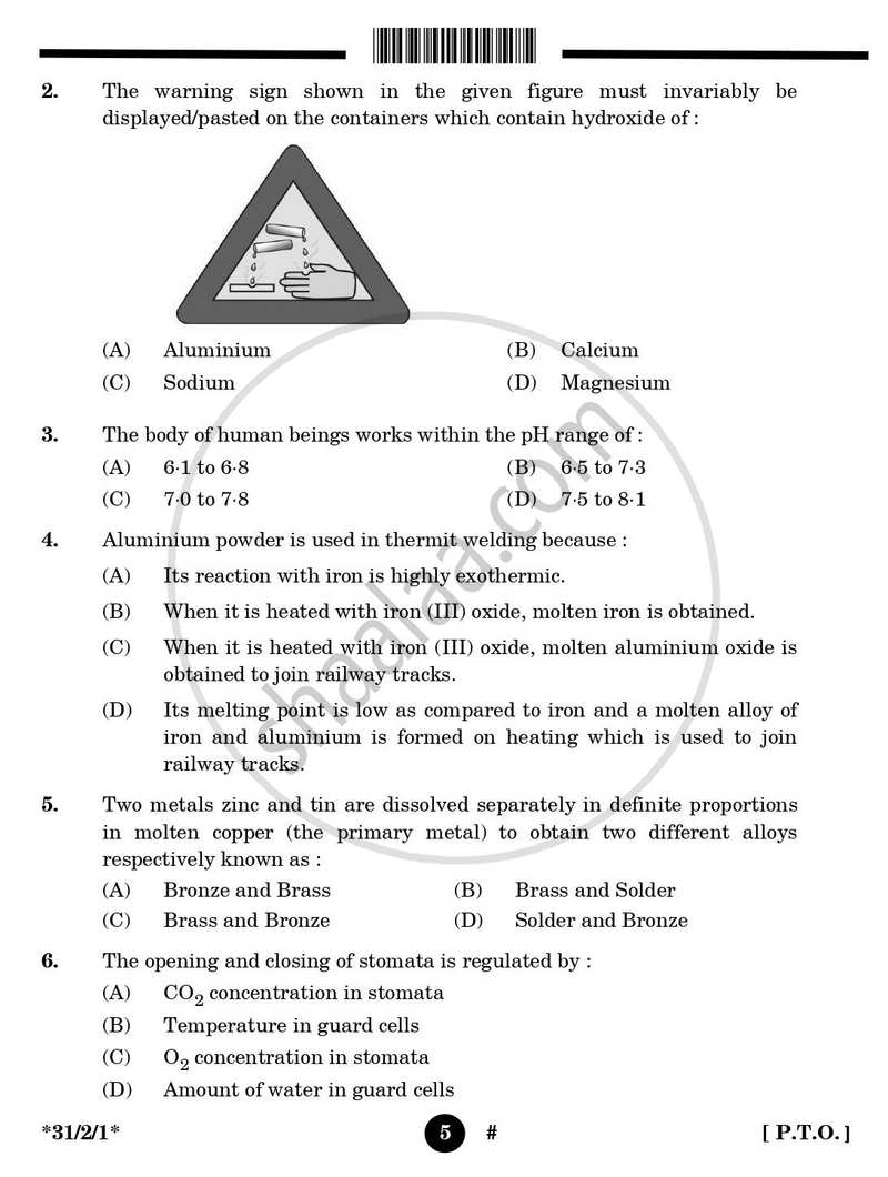 Science 2024-2025 Class 10 - CBSE (Central Board of Secondary Education) question paper with PDF download