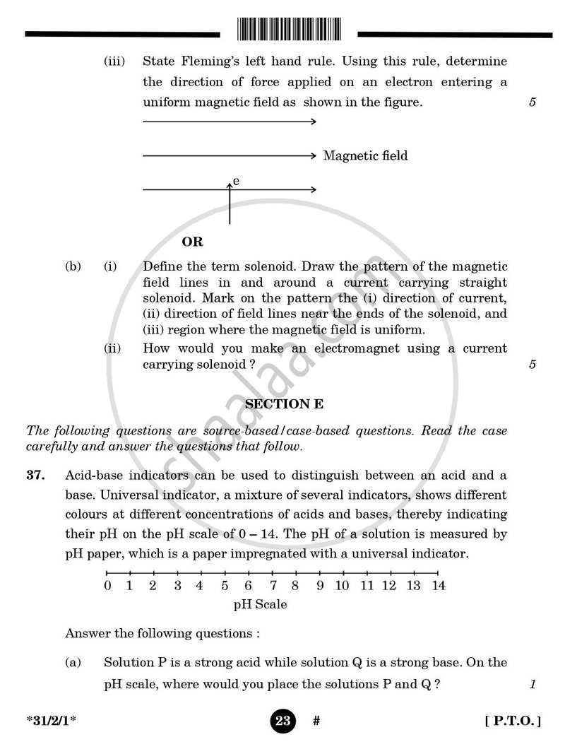 Science 2024-2025 Class 10 - CBSE (Central Board of Secondary Education) question paper with PDF download