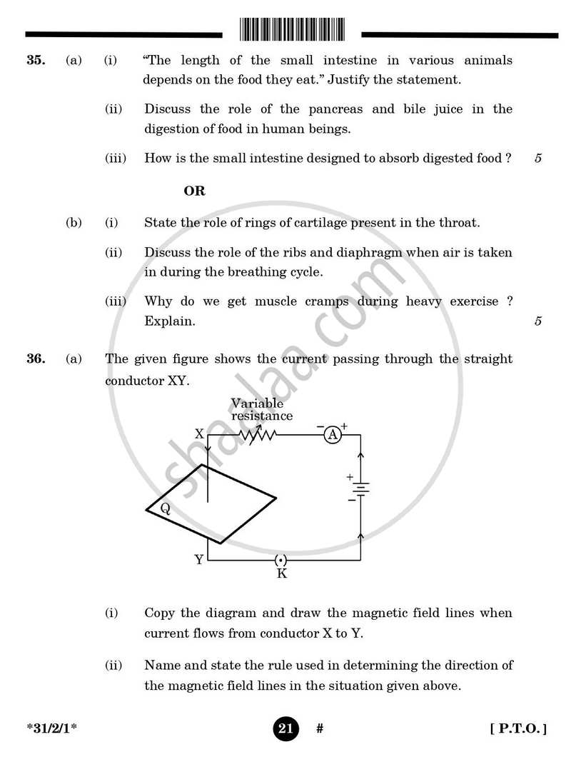 Science 2024-2025 Class 10 - CBSE (Central Board of Secondary Education) question paper with PDF download