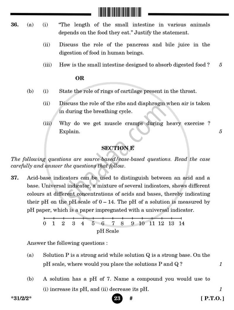 Science 2024-2025 Class 10 - CBSE (Central Board of Secondary Education) question paper with PDF download