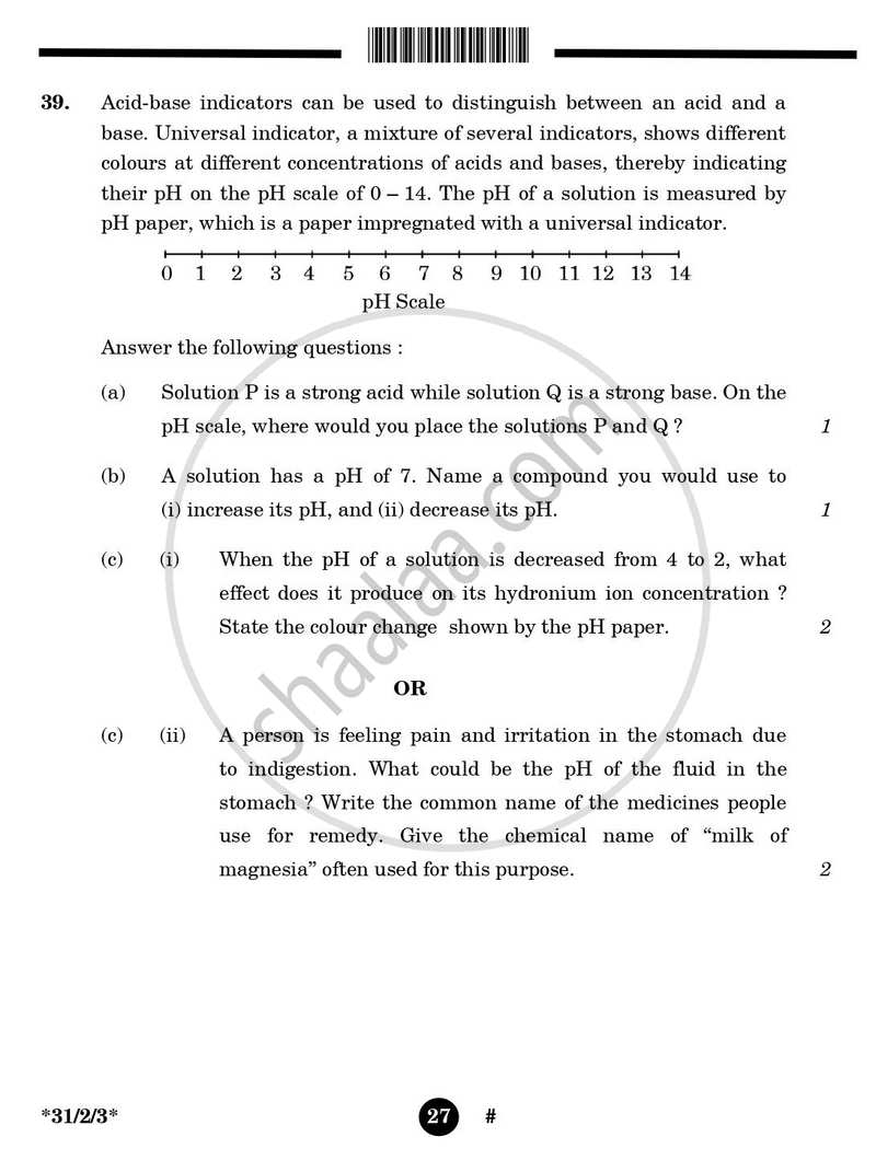 Science 2024-2025 Class 10 - CBSE (Central Board of Secondary Education) question paper with PDF download