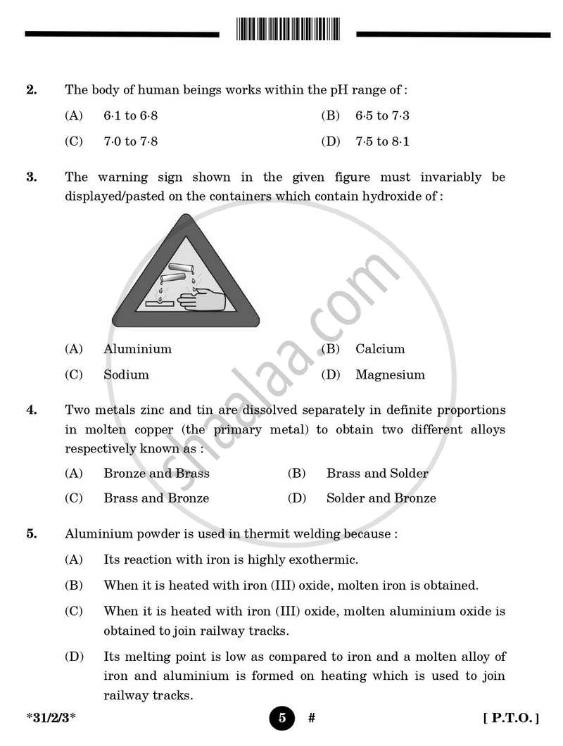 Science 2024-2025 Class 10 - CBSE (Central Board of Secondary Education) question paper with PDF download