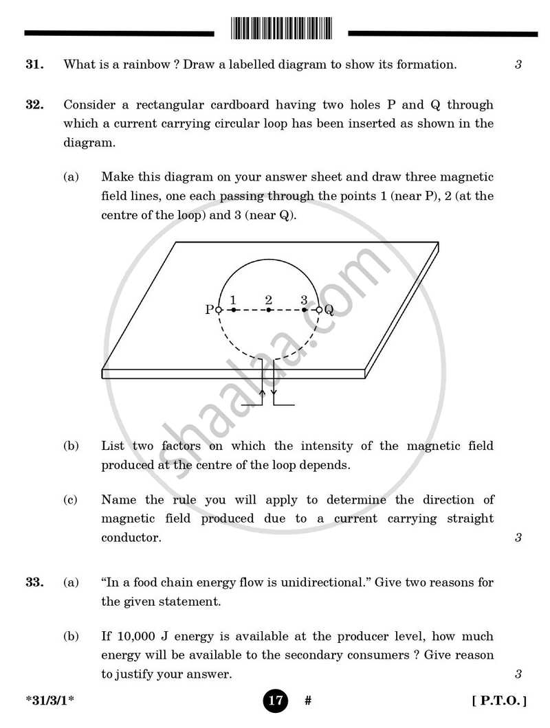 Science 2024-2025 Class 10 - CBSE (Central Board of Secondary Education) question paper with PDF download