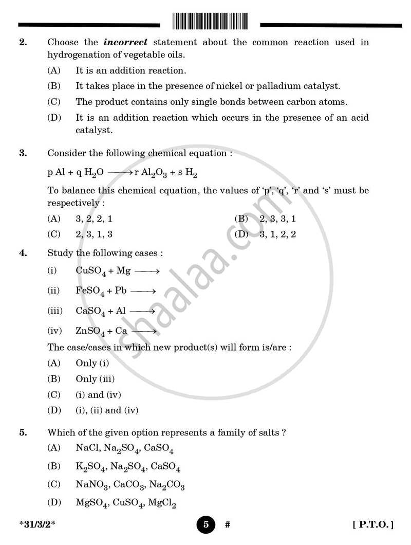 Science 2024-2025 Class 10 - CBSE (Central Board of Secondary Education) question paper with PDF download