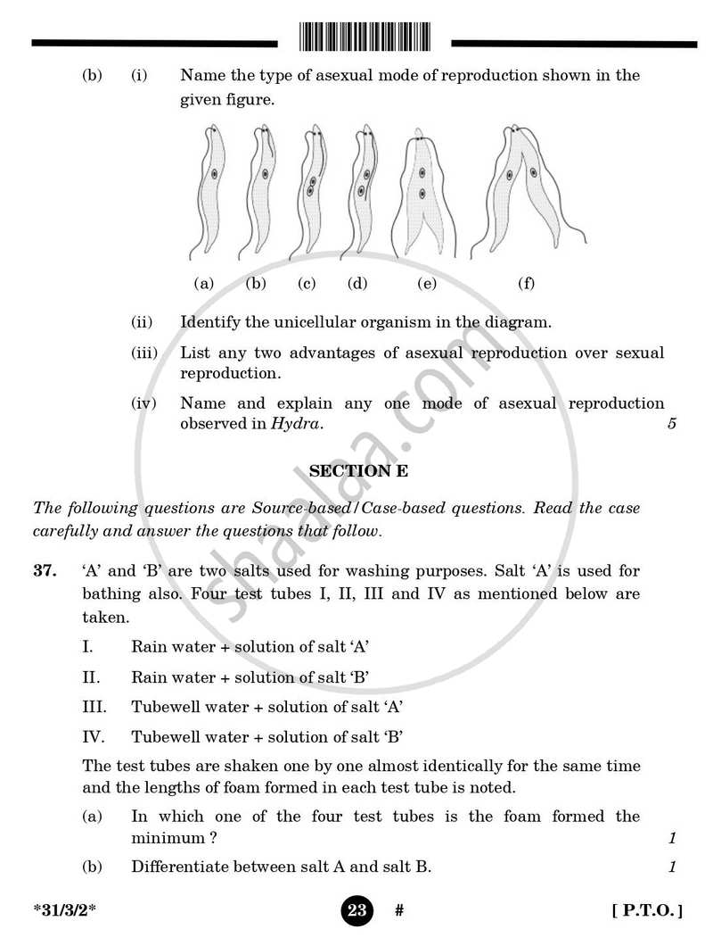 Science 2024-2025 Class 10 - CBSE (Central Board of Secondary Education) question paper with PDF download